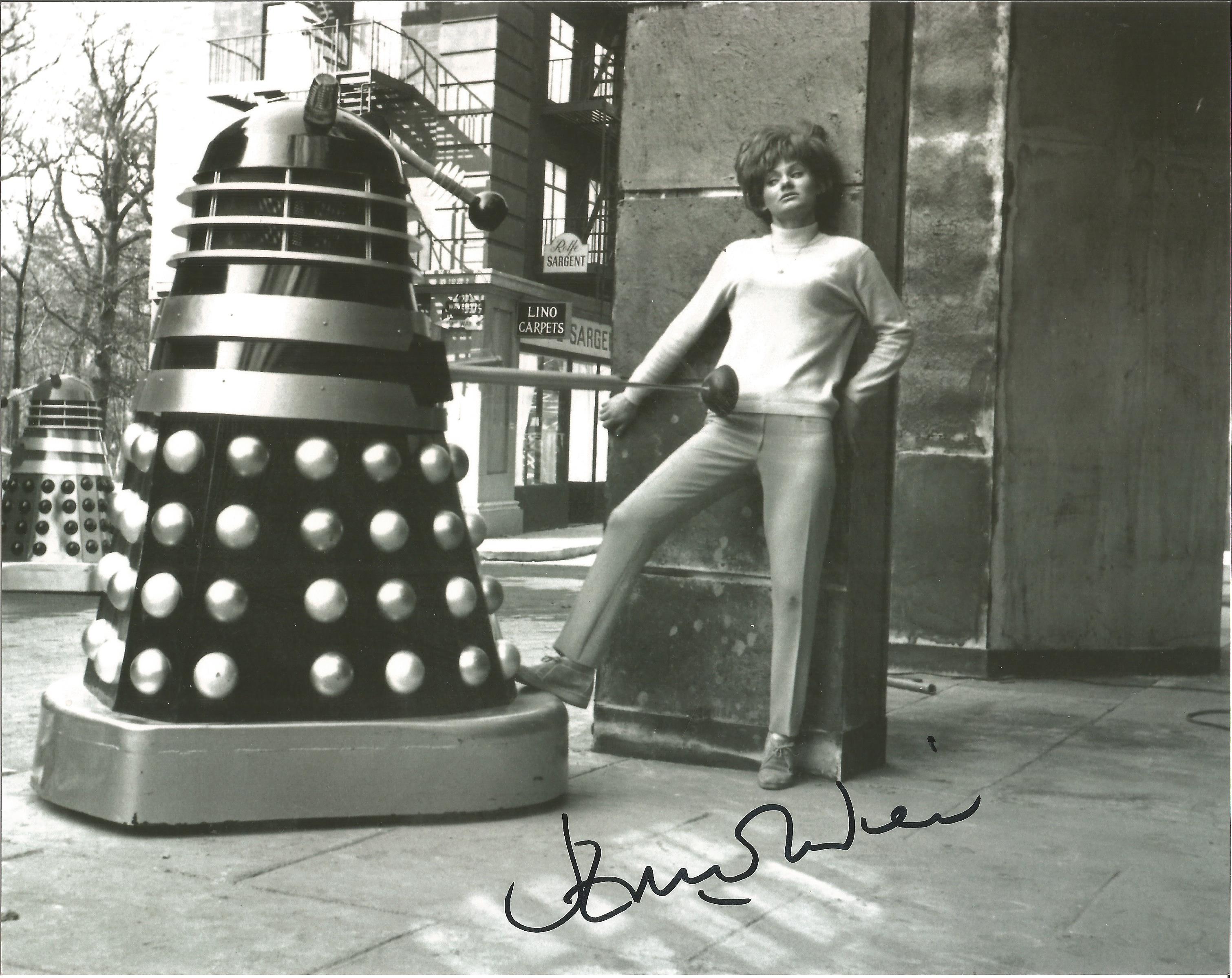 Jennie Linden signed 10x8 b/w Dr Who photo. Good Condition. All signed items come with our