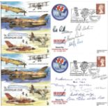 Caterpillar Club WW2 pair of 1999 covers from Biggin Hill Air display signed by 10 WW2 members and