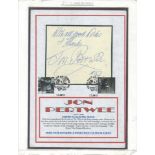 Jon Pertwee 12x10 overall signature piece c/w 5x5 signed album page 2 limited edition stamps 100