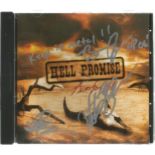 Hell Promise "Aim for Hell" multi signed CD. Hand signed on the booklet cover by Brian Johnson, Nate