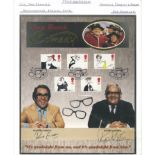 Great British Comedy Signature 12x10 piece signed by Ronnie Corbett and Ronnie Barker c/w 5