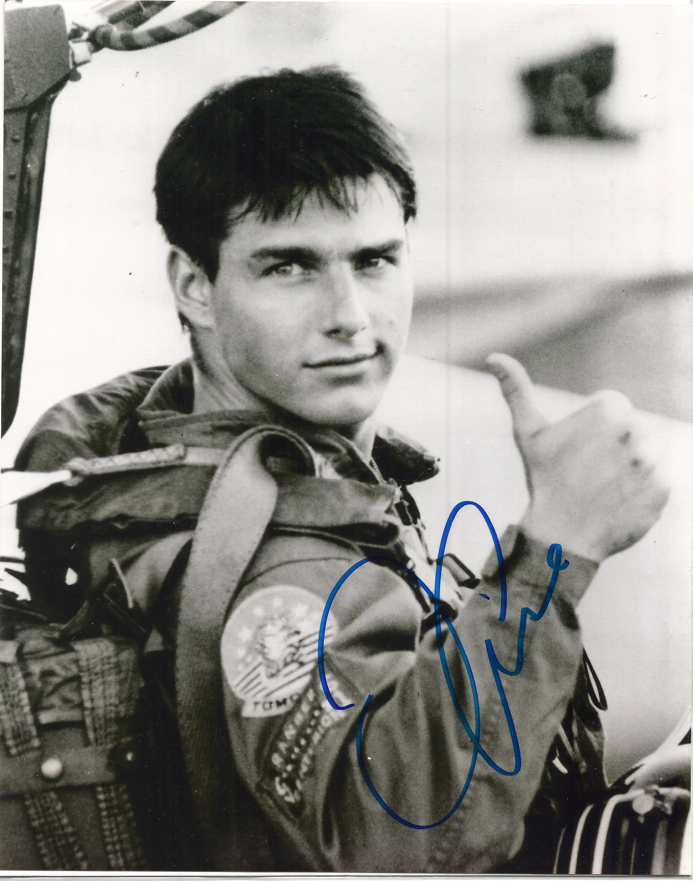 Tom Cruise signed 10x8 b/w photo from Top Gun. American actor and producer. He started his career at