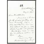 Herbert Hardy Cozens-Hardy, hand written letter dated 1895. 1st Baron Cozens-Hardy, PC, QC (22