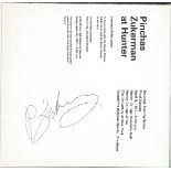 Pinchas Zukerman signed to inside title page of a 1971 concert programme. Israeli-American