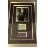 Movies Humphrey Bogart 28x18 overall framed signature piece including 10x8 b/w photo, 4x4 signed