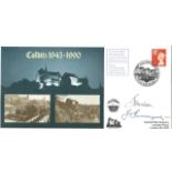 Double signed 45th an Colditz Castle WW2 cover. Signed by former inmates Flt Lt John Wilson 1943, Lt