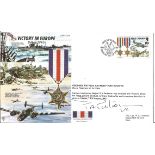 Col Pat Porteous VC signed 50th Ann Victory in Europe JS50 series RAF WW2 cover. Good Condition. All