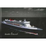 QE2 Cunard Captain Warwick signed photo 12 x 8 size. Good Condition. All signed items come with