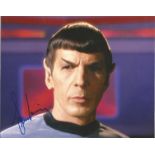 Leonard Nimoy signed 10x8 colour photo as Dr Spock in Star Trek. Good Condition. All signed items