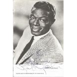 Nat King Cole signed 7x5 b/w newspaper photo. Good Condition. All signed items come with our