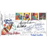 Multi signed Science Fiction FDC. Signed by 14. Some of signatures included are Tom Baker, Ed