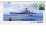 HMS Hood Cover Dedicated To HMS Hood With Standard 1st Class Stamp Affixed And Signed By Ted