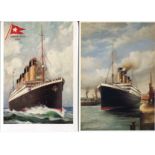 Titanic Memorabilia A pair of 6x4 inch Titanic postcards by Mayfair Cards of London. Good Condition.