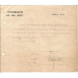 German Requisition Order - Island of Jersey during the occupation. Requisition order for a field