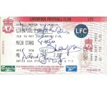 David Johnson, Phil Thompson and David Fairclough signed ticket. Liverpool football legends. Good