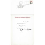 Katharine Hepburn TLS Typed signed letter. American actress. Known for her fierce independence and