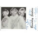 Beverley Sisters signed 6x4 b/w photo. Dedicated. Good Condition. All signed items come with our