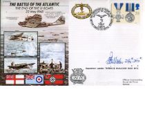 U-BOAT WAR: Battle of the Atlantic cover signed by Squadron Leader Terence Bulloch DSO DFC who was