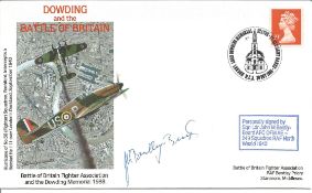 Battle of Britain World War Two cover signed by Sqn Ldr John M. Bentley-Beard AFC, DFM, AE No. 249