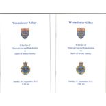 Battle of Britain collection 6 Order of service brochures Westminster Abbey Thanksgiving Battle of