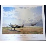 World War 2 aviation print. 16x20 coloured print Return to France by the artist Alan Holt signed