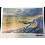 World War 2 aviation print. 20x27 Enemy Coast Ahead depicting Avro Lancaster piloted by Wing