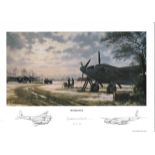 World war 2 aviation print. 16x12 coloured print Mosquitos pictured two Mosquito combat aircraft