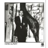Herb Alpert signed 10x8 b/w photo. American musician. Dedicated. Good Condition. We combine