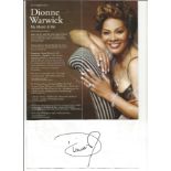 Dionne Warwick signature piece below colour magazine article. American singer, actress and