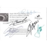 Multi-signed 8x6 colour signed by Lafitte, T Brooks, Fittipaldi, Luyendyk and Arnoux. Good