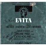 Evita album sleeve signed by Tim Rice, Andrew Lloyd Webber and Siobhan McCarthy vinyl record