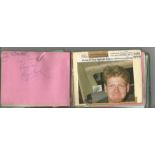 1970/80's Entertainment/Sport/Radio DJ's autograph book. 53 signatures. Includes Bruno Brooks, Dixie