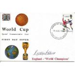 George Cohen signed World cup champions FDC. 18/8/66 Harrow and Wembley postmark. Good Condition. We