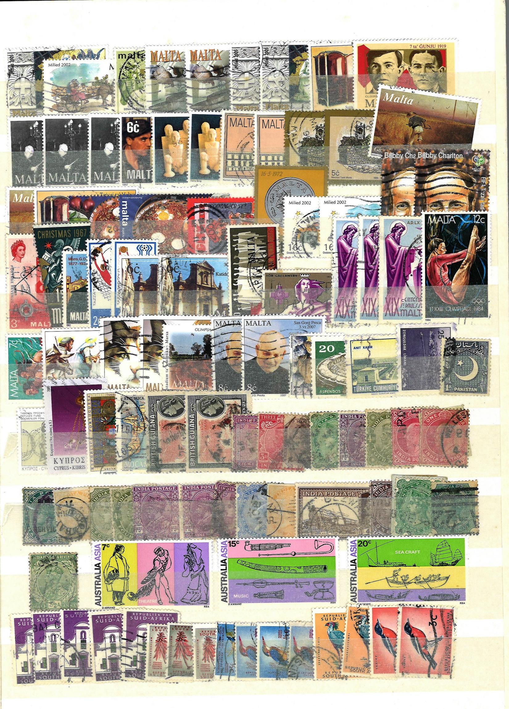 Commonwealth stamp collection mainly Malta and South Africa 12 pages jammed pack with some highly - Image 5 of 8