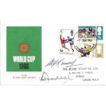 Bobby Moore and Sir Alf Ramsey signed 1966 England World Cup FDC with London FDI postmark. Good