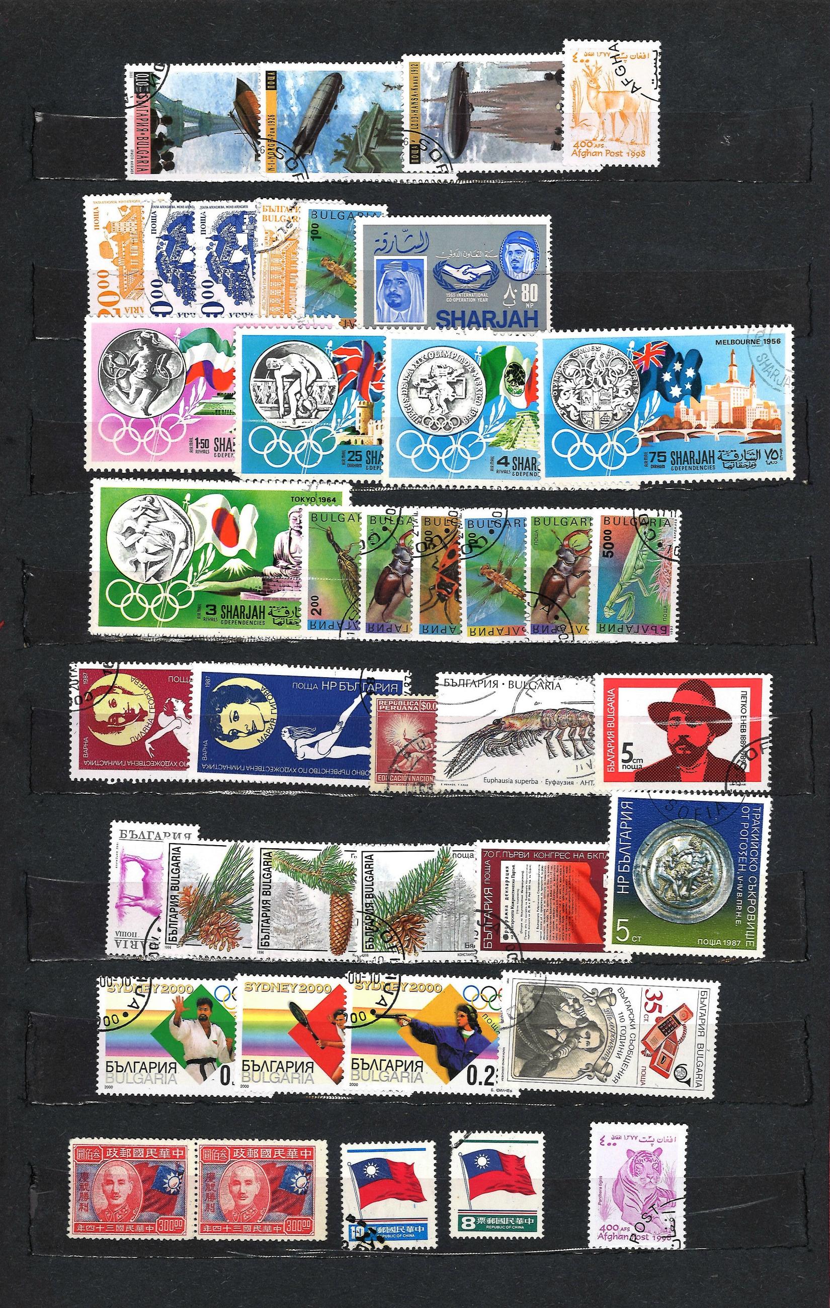 World stamp collection in red stockbook 20 pages of stamps from around the world including USA and - Image 6 of 9