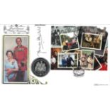 James Whitaker signed Royal Diamond Wedding Anniversary coin cover. Benham official FDC PNC, with