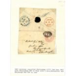 GB Postal History 1847 Envelope cancelled Cheltenham (177) 3rd June 1847 with Cheltenham CDS in Blue