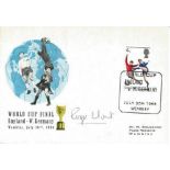 Roger Hunt signed World Cup final football FDC. 30/7/66 Wembley postmark. Good Condition. We combine
