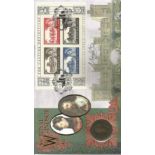 Marc Morris signed Royal Windsor The Castles Definitives coin FDC PNC. 1 shilling coin inset. 22/3/