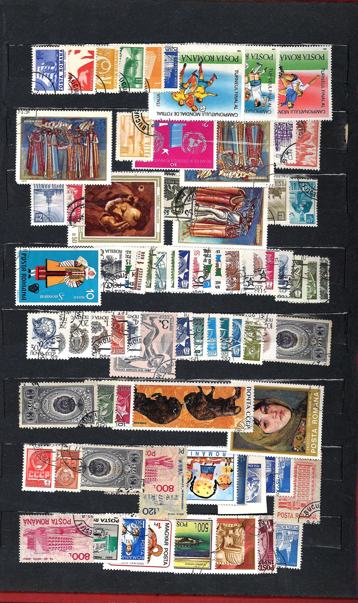 World stamp collection in red stockbook 20 pages of stamps from around the world including USA and - Image 2 of 9