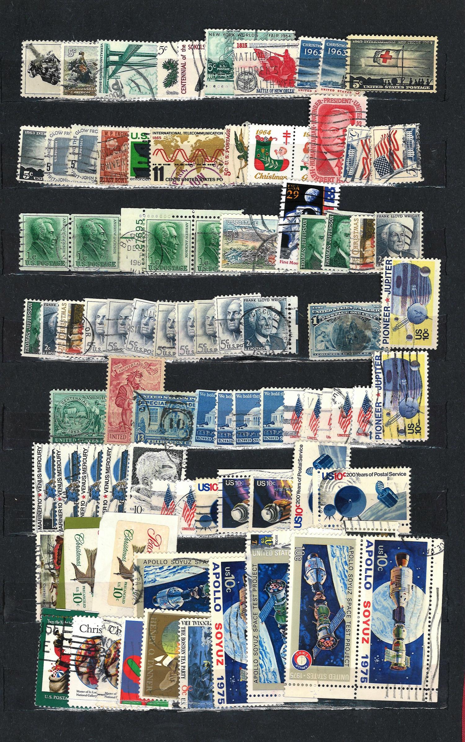 World stamp collection in red stockbook 20 pages of stamps from around the world including USA and - Image 9 of 9