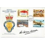Sir Norman Wisdom signed Royal British Legion Diamond Jubilee FDC. 29/9/81 Douglas postmark. Good
