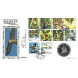 Iolo Williams signed Britain's Endangered Birds coin cover. Benham official FDC PNC, with 1978