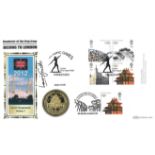 Louis Smith signed Beijing to London coin cover. Benham official FDC PNC, with 2008 Isle of Man