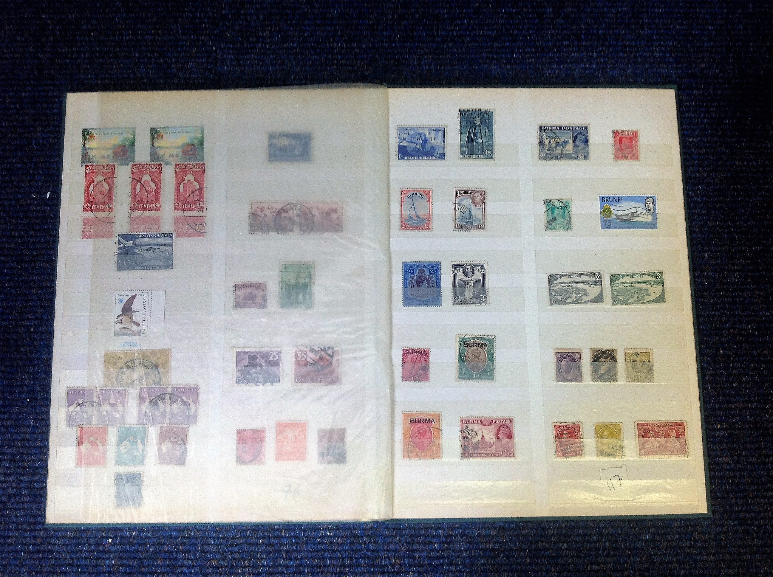 World High value stamp collection in green stock book. Includes stamps from Australia, Germany, - Image 5 of 6
