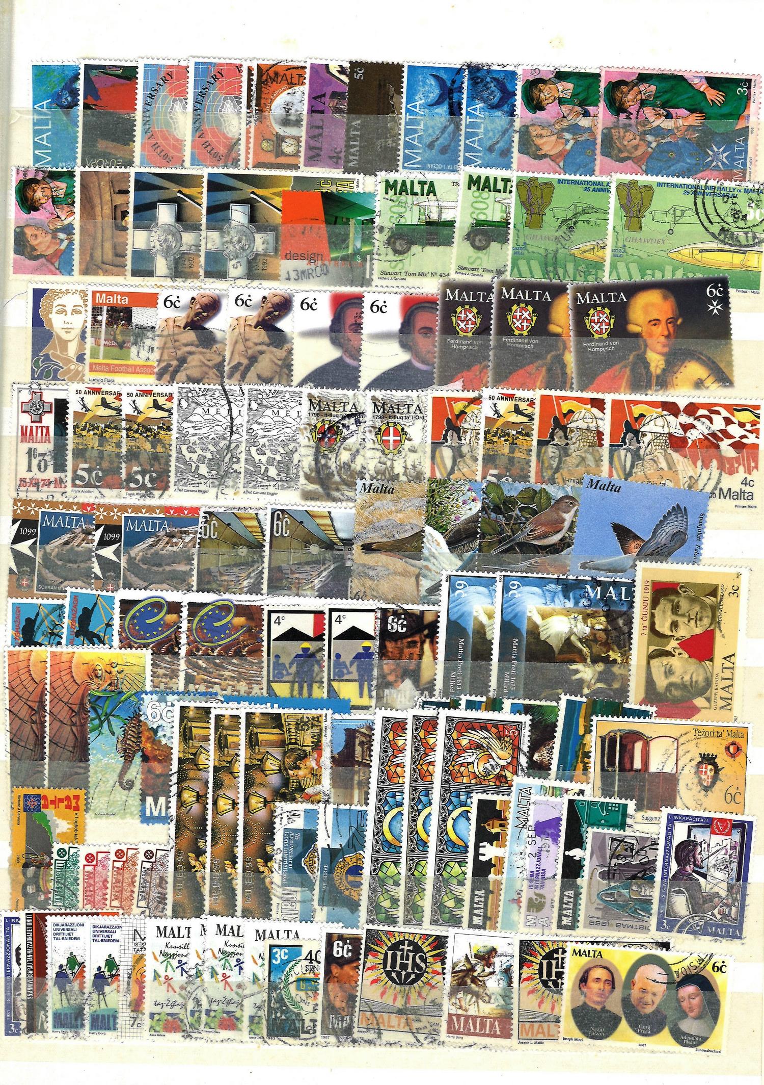 Commonwealth stamp collection mainly Malta and South Africa 12 pages jammed pack with some highly - Image 3 of 8