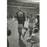 Gordon Banks signed 12x8 b/w photo. former England international football goalkeeper. Good