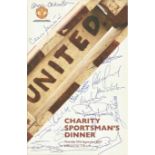 Manchester United Football, A Superb 8 Page Menu Issued For A Charity Sportsmans Dinner At Old