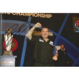 Gary Anderson signed 12x8 colour photo. Scottish professional darts player from Musselburgh,